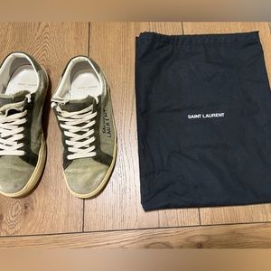 SAINT LAURENT COURT CLASSIC SL/06 EMBROIDERED SNEAKERS IN CANVAS AND LEATHER